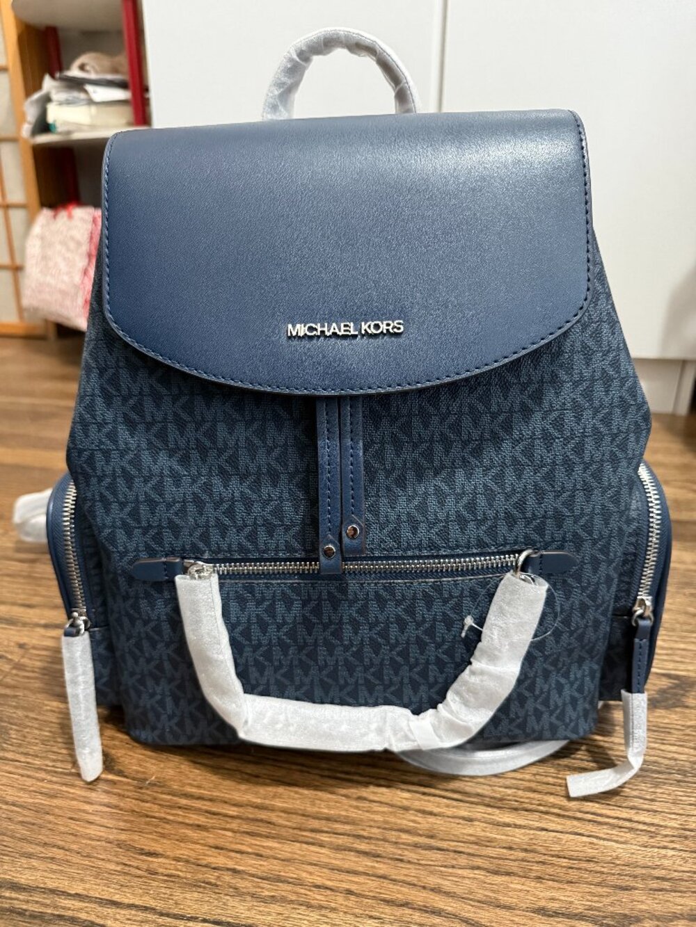 Michael Kors Jet Set Large Logo Backpack-Admiral Bleu